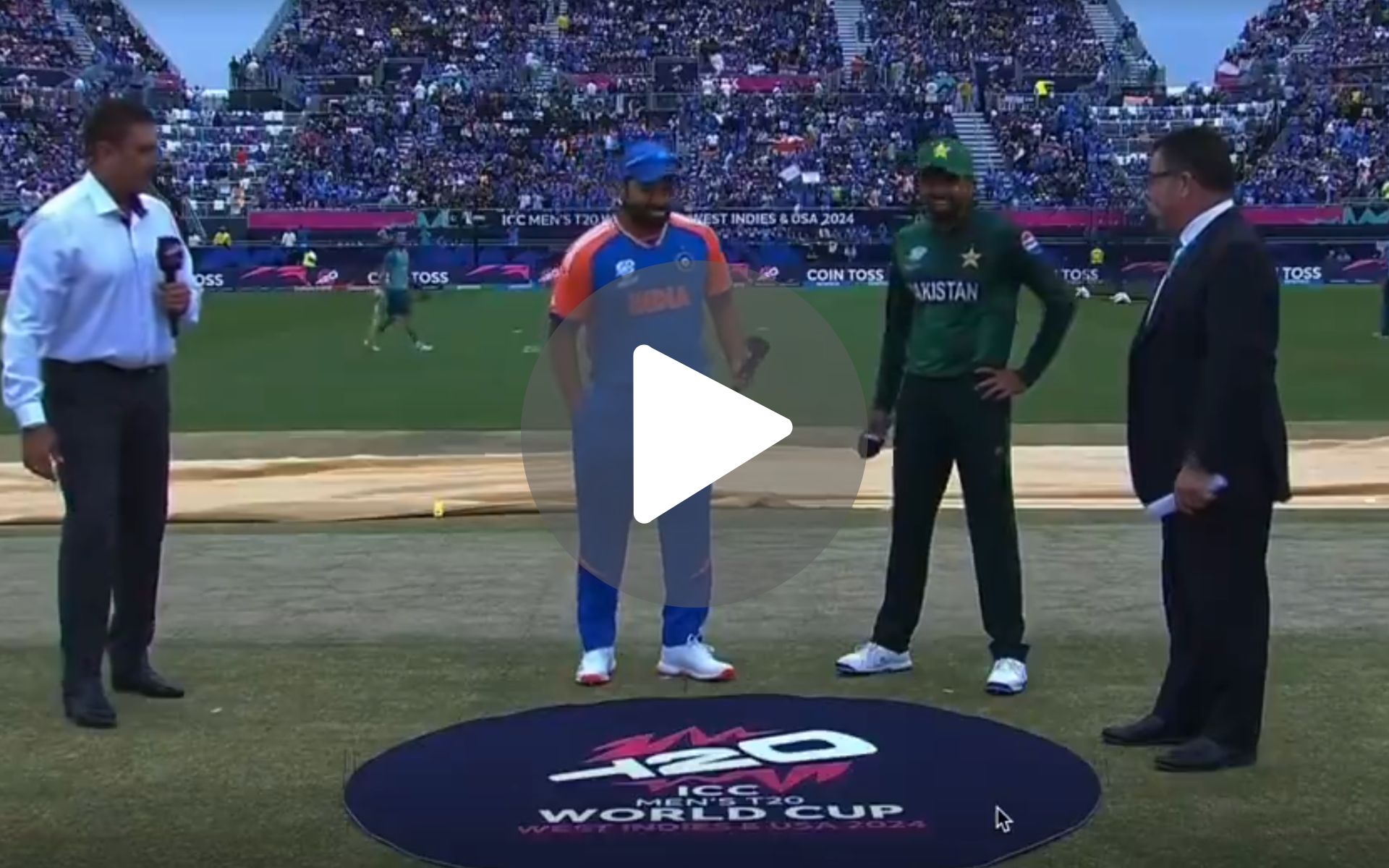 [Watch] Rohit Sharma's Goofy Avatar During IND vs PAK Toss Leaves Babar Azam In Splits